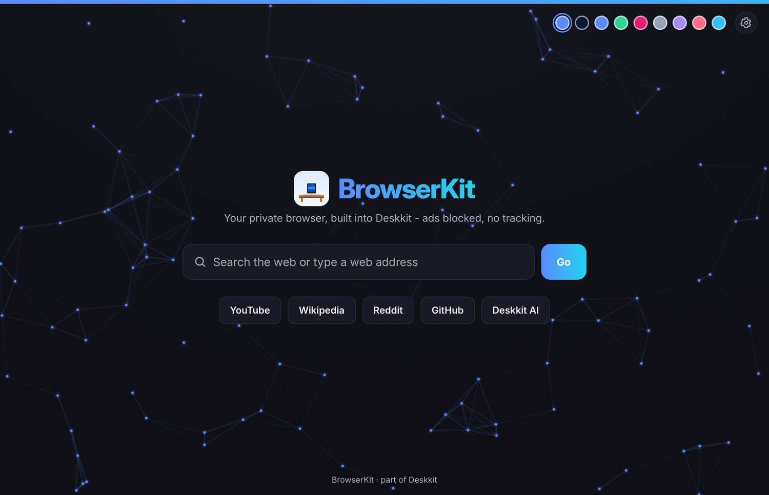 The BrowserKit start page