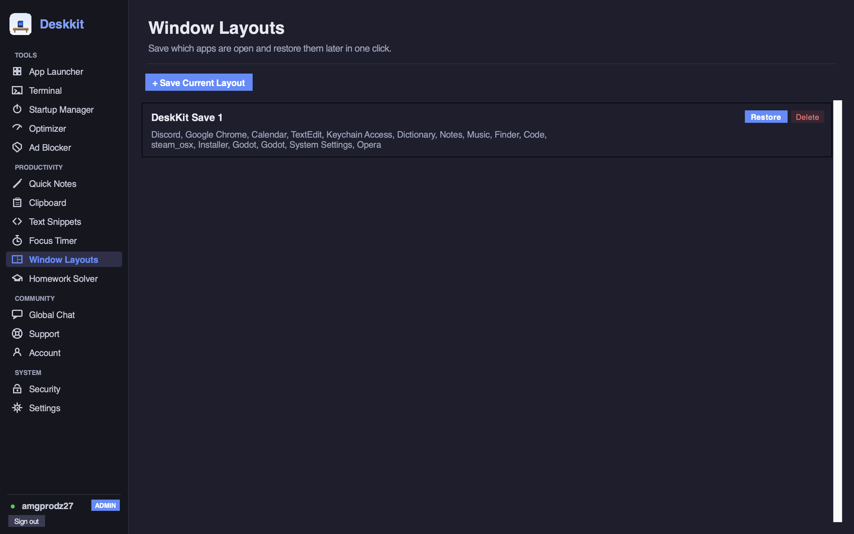 Window Layouts