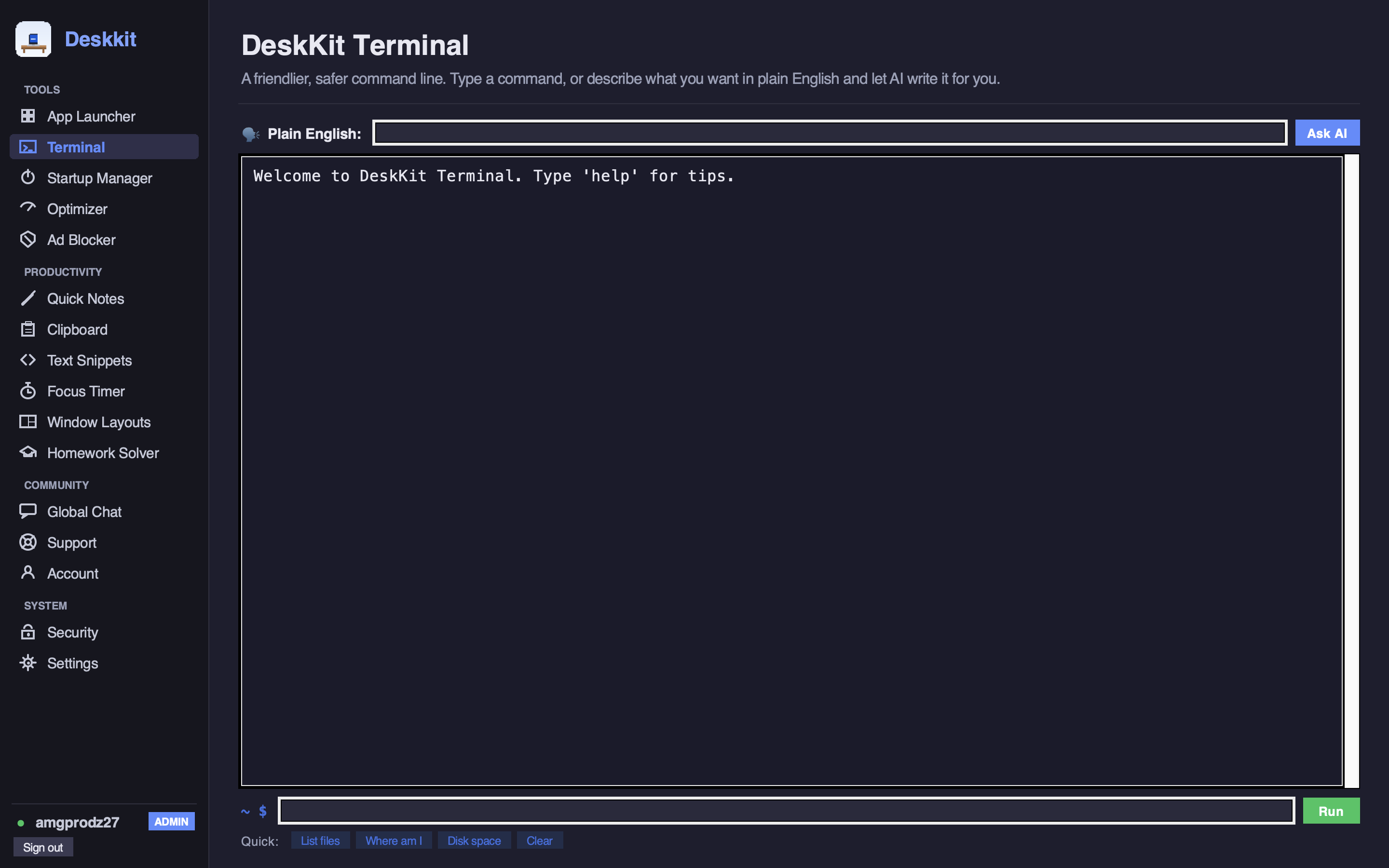 DeskKit Terminal